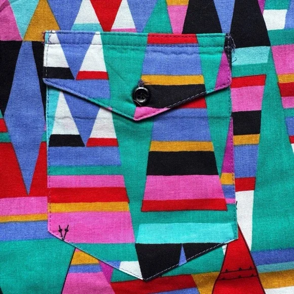 Vintage 80s Wrangler Brushpopper Shirt Mens 16-35 Cowboy Cut Teepee Western - Picture 7 of 16